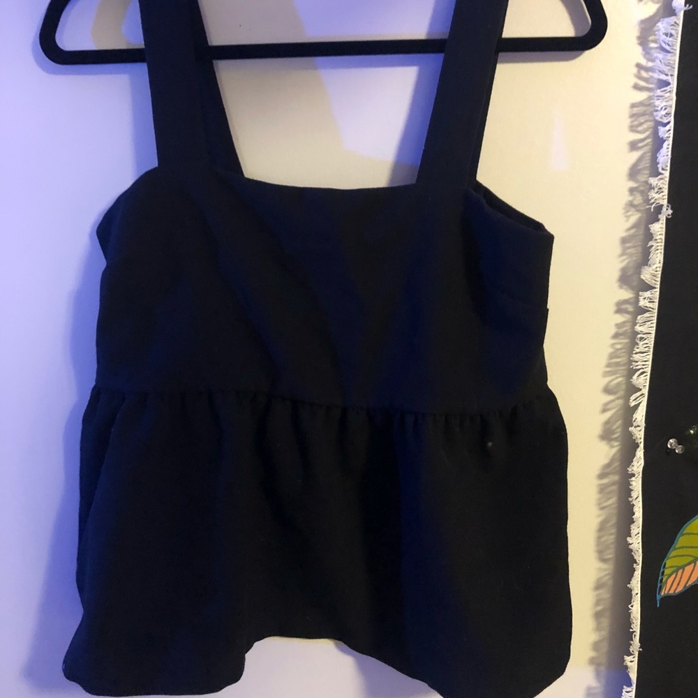 Black peplum tank